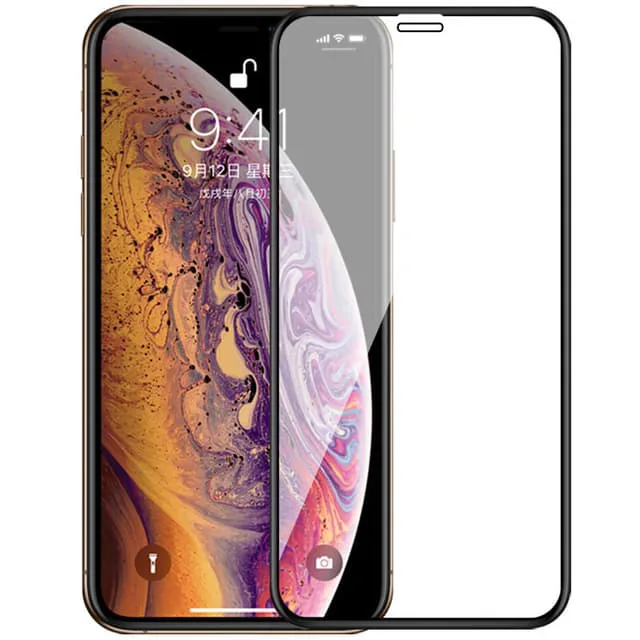 Skalo iPhone XS Max Heltäckande Skärmskydd Härdat Glas