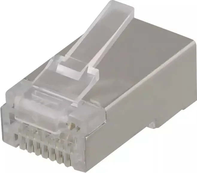 DELTACO RJ45 kontaktdon för patchkabel, Cat6a, skärmad, 20-pack