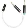 Deltaco 2x 3.5mm 3pol till 1x 3.5mm 4pol audioadapter