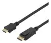 DELTACO DP - HDMI kabel, 10m, 3840x2160 i 30Hz, 10,8Gb/s, svart