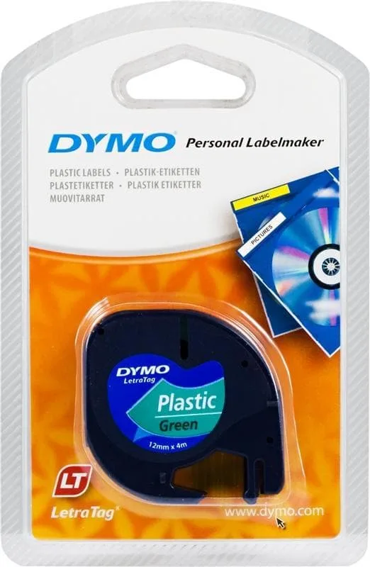 DYMO LetraTAG plasttejp grön 12mm