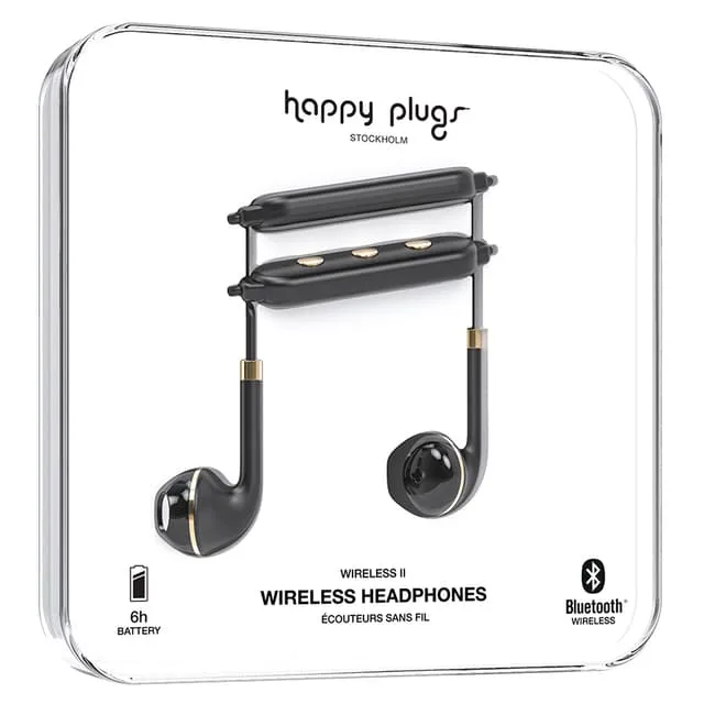 Happy Plugs Earbud Wireless II in-ear hörlurar med Bluetooth – Svart
