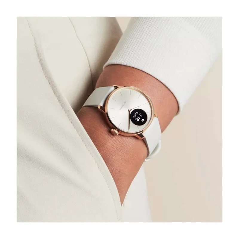 Withings Scanwatch Light 37 mm, roséguld/vit