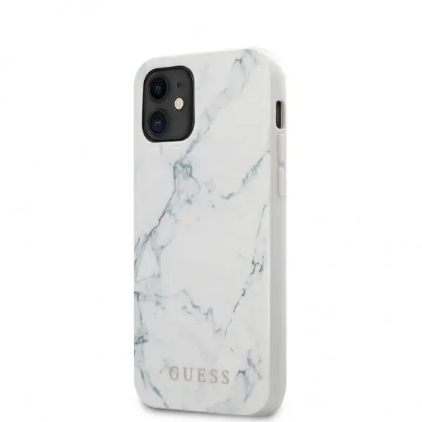 Guess iPhone 12 Mini Skal Marble Cover Vit