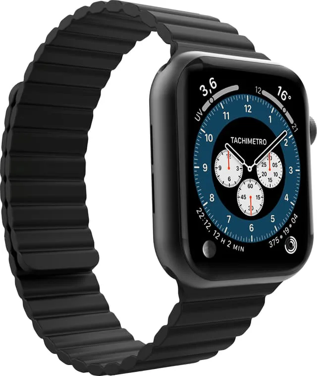 Puro Icon Linj sportband i silikon för Apple Watch 42-45mm (svart)
