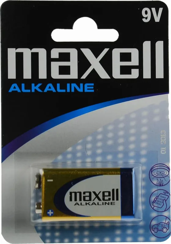 Maxell batteri, 9V/6LR61, Alkaliskt, 1-pack