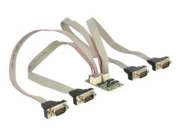Delock MiniPCIe I/O PCIe full size 4 x Serial RS-232 with Voltage Supply