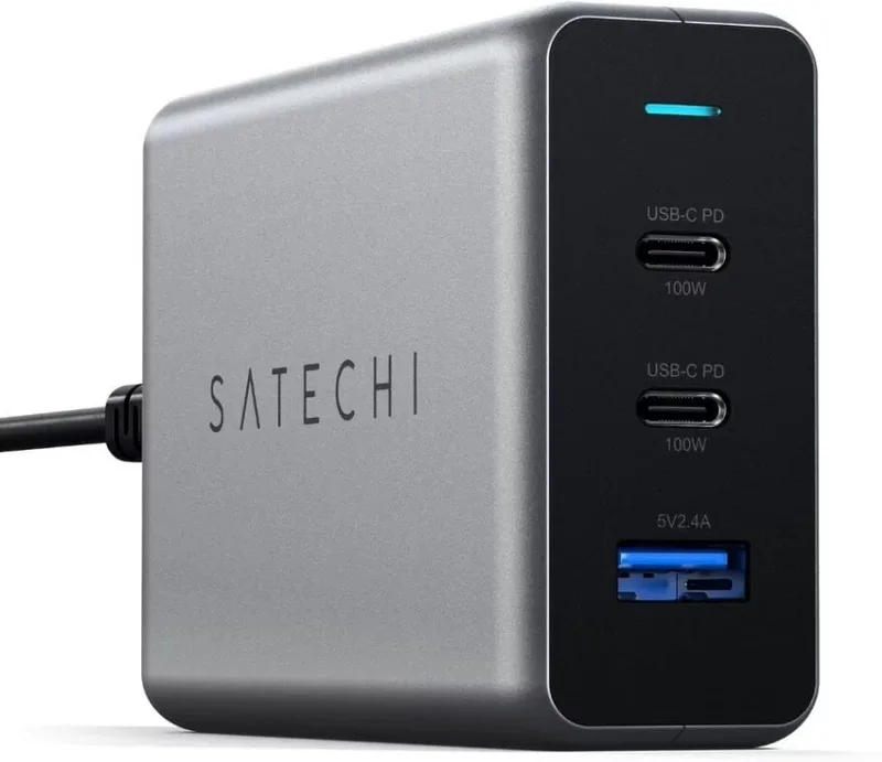 Satechi 100W Gan Dual USB-C/A pd-laddare