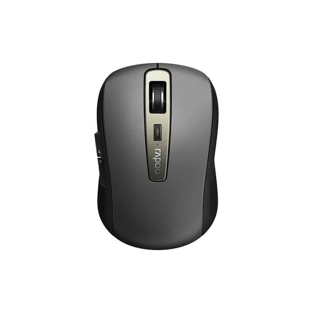 Rapoo MT350 - Mus - optisk - 6 knappar - trådlös - 2.4 GHz, Bluetooth 4.0, Bluetooth 3.0 - trådlös USB-mottagare - svart