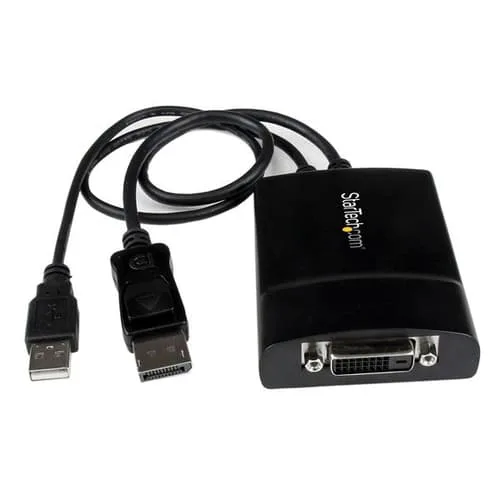 StarTech.com DP2DVID2 DisplayPort till Dual Link DVI-omvandlare med USB-strömförsörjning, Svart