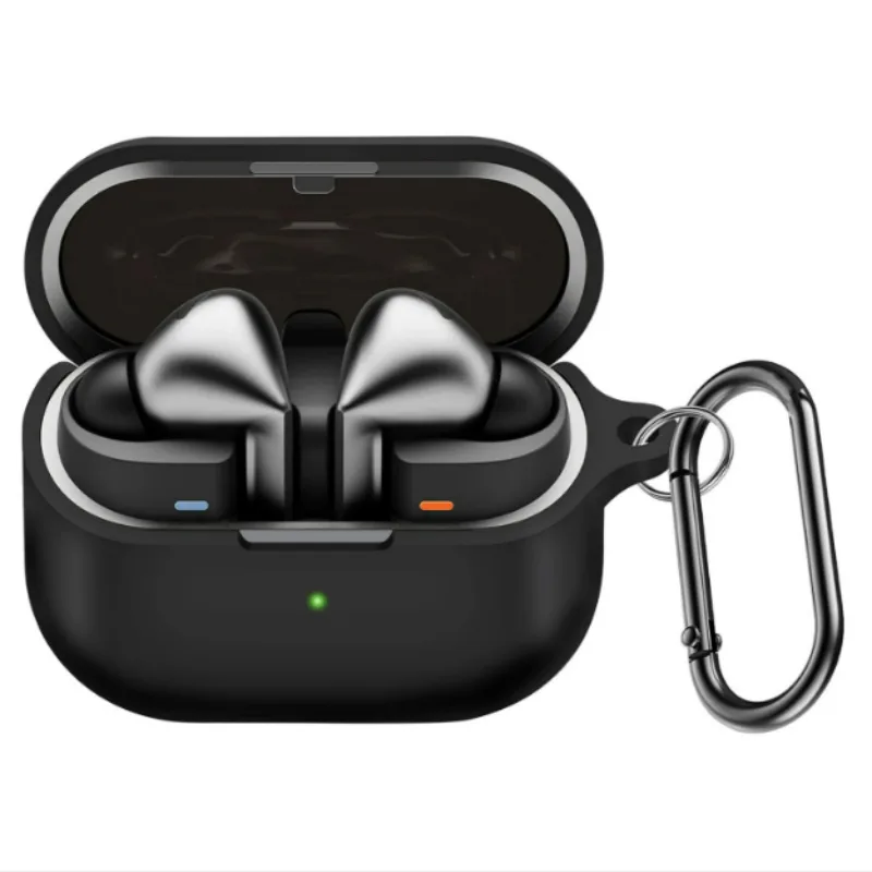 Skyddande silikonfodral för Samsung Galaxy Buds3/Buds3 Pro med karbinhake Black