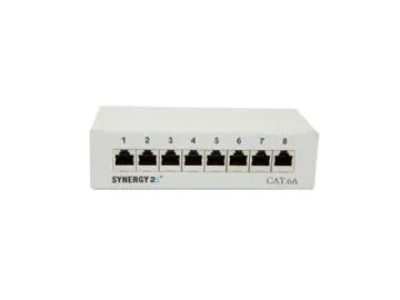 Patch Panel 8xTP CAT6A 500Mhz Aufputz Lichtgrau LSA Synergy 21