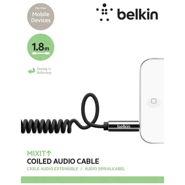 Belkin 3.5mm till 3.5mm lindad kabel