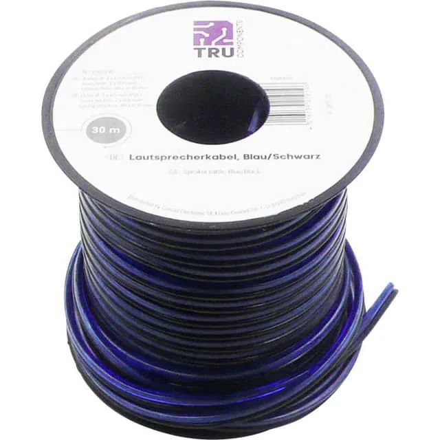 TRU COMPONENTS 1565745 Högtalarkabel 2 x 0.80 mm² Blå