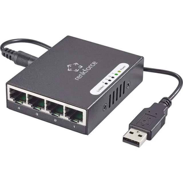 Renkforce RF-4270245 Nätverks-switch 4 Port 1000 MBit/s USB- strömförsörjning