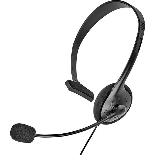 Renkforce On-ear headset Sladd Mono Svart Volymkontroll, Mikrofonljudavstängning Telefon