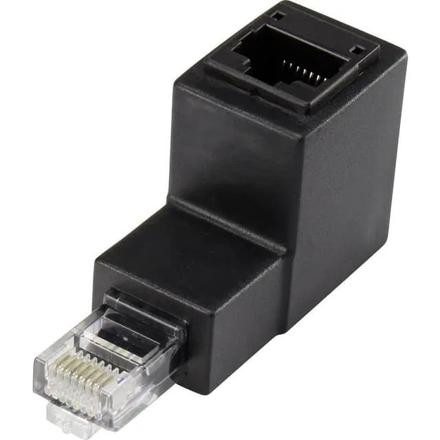 RJ45 Nätverk Adapter CAT 5e 90° nedåt vinklad [1x RJ45 hane