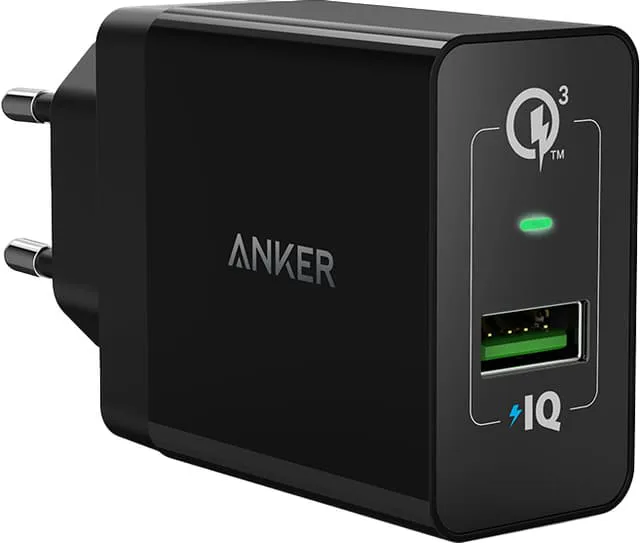 Anker PowerPort+1 w QC 3.0 18W USB-A laddare