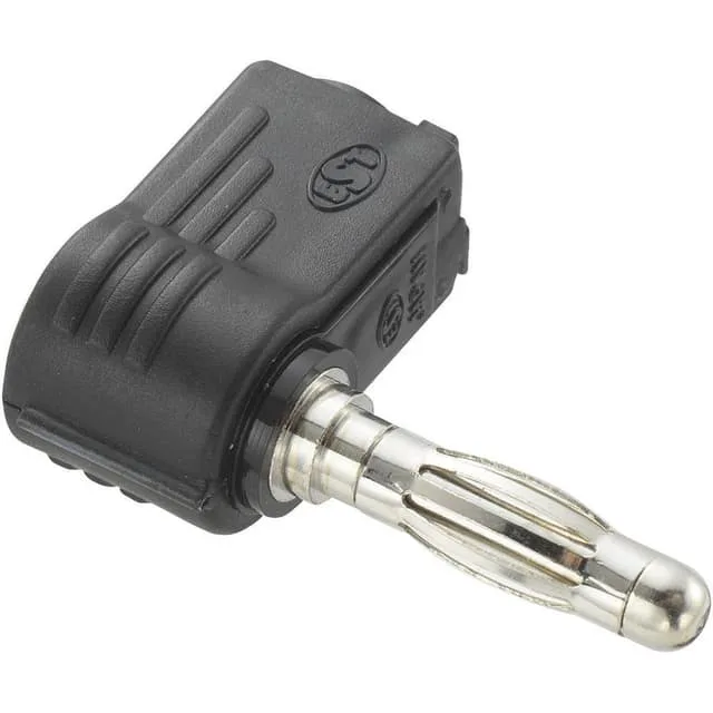 Banankontakt kontakt, vinklad, stift-Ø: 4 mm svart 1