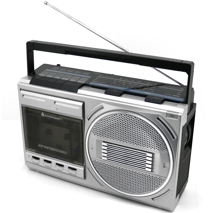 Soundmaster Boombox Kassett Radio FM Mono Bluetooth RR20SI Silver