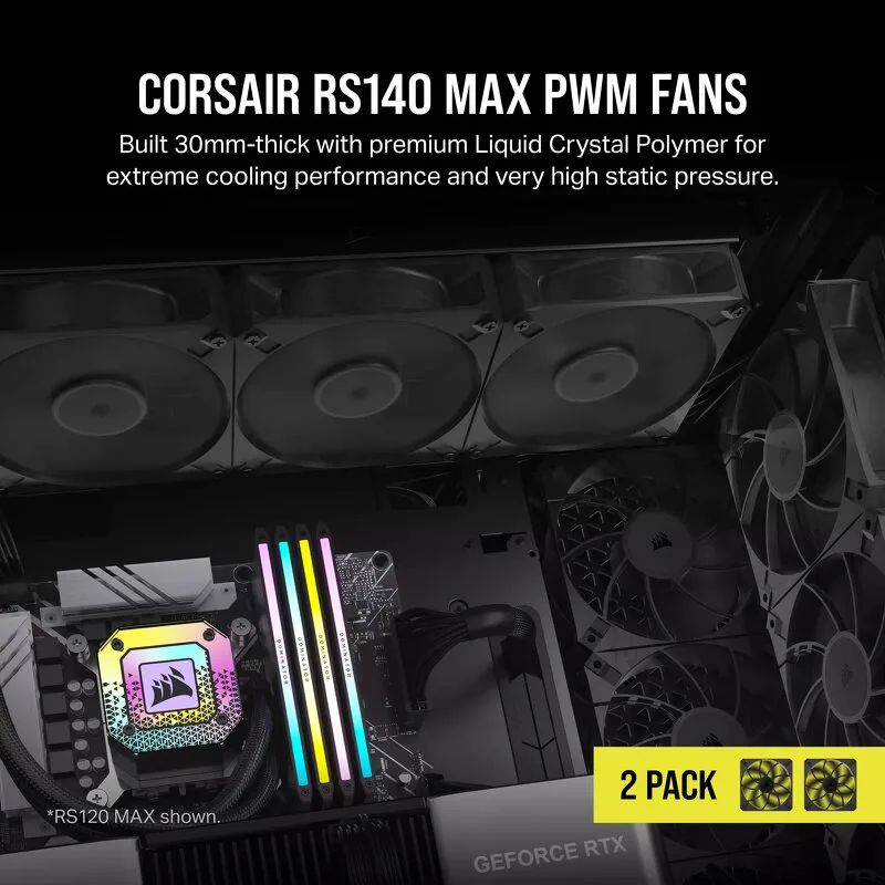 CORSAIR RS140 MAX 140 mm Extra Tjock PWM-Fläktar