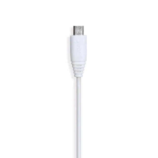 Gear Laddkabel MicroUSB 0.3m Vit Rund Kabel
