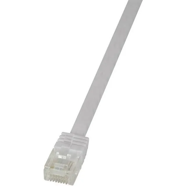 LogiLink CF2051U RJ45 Nätverkkabel, Patchkabel CAT 6 U/UTP 2.00 m Vit Högflexibel 1 st