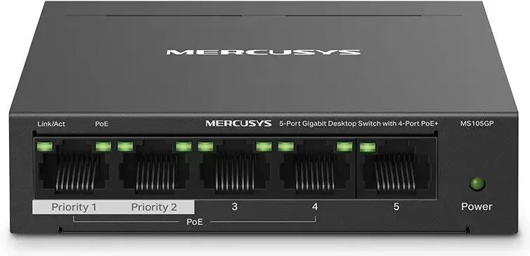TP-Link Mercusys MS105GP / 5-Port Gigabit Desktop
