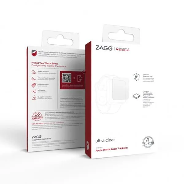 ZAGG InvisibleShield Apple Watch Series 7 45mm Skärmskydd Ultra Clear