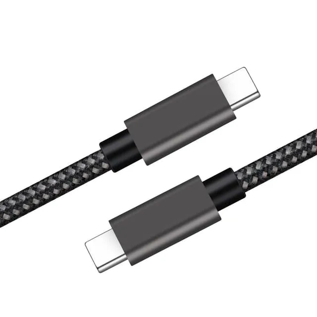 NÖRDIC 50cm USB3.2 Gen1 USB-C till C nylonflätad kabel
