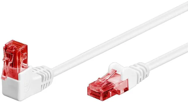 Goobay Patchkabel CAT 6, 1x 90° vinklad, U/UTP, vit