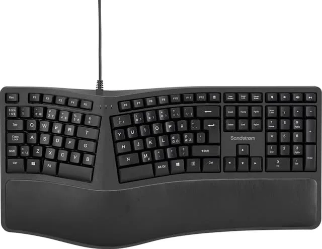 Sandstrøm trådbundet ergonomiskt tangentbord