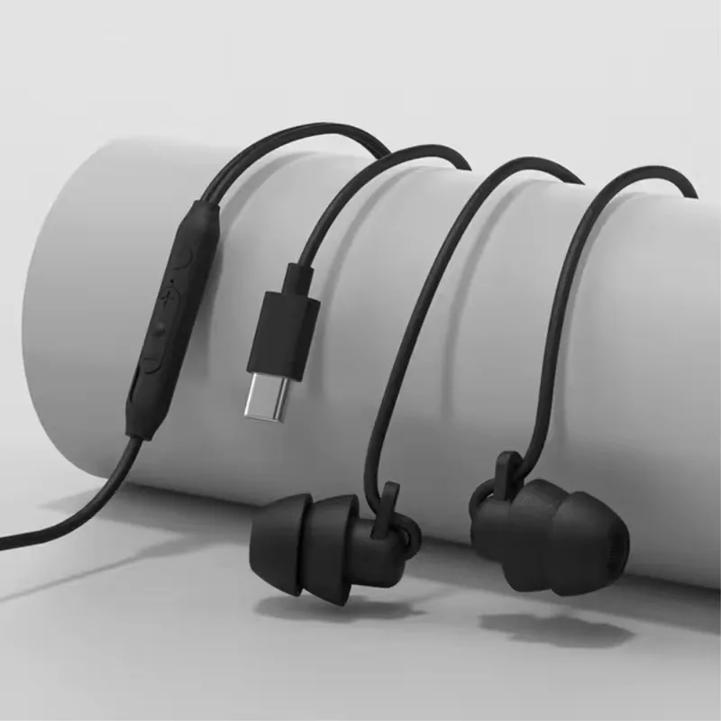 USB - C headset in - ear hörlurar sömnljudisolering - svart