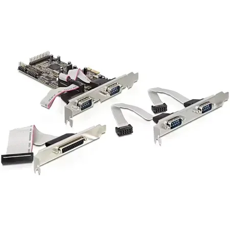 Delock PCI Express card 4 x serial, 1x parallel