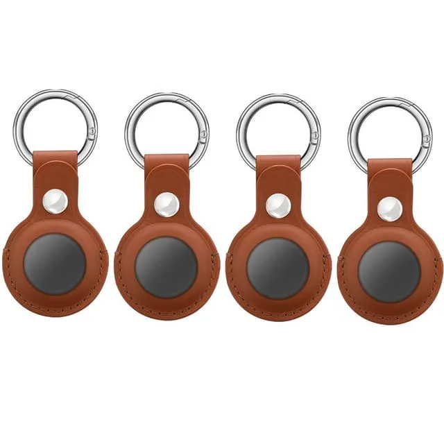 AirTag fodral med nyckelring PU-läder 4-pack