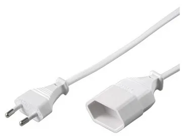 Goobay Förlängningskabel Europlug, 2 m, vit Europlug (typ C, CEE 7/16) > Europeiskt uttag
