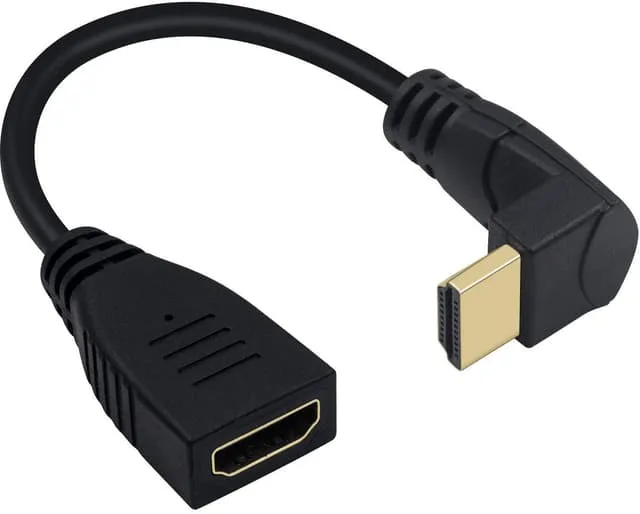NÖRDIC vinklad HDMI adapter 8K60Hz 4k120Hz 48Gbps hane till hona HDMI2.1 15cm