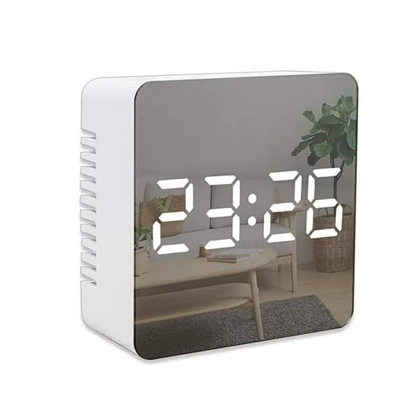 Digital LED alarmklocka med spegelskärm