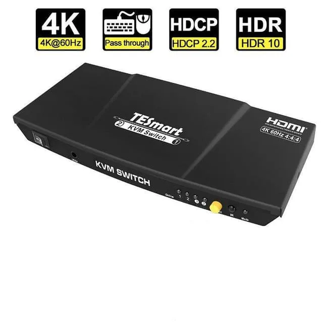 NÖRDIC KVM Switch 2 till 1 HDMI 2.0 4K 60Hz