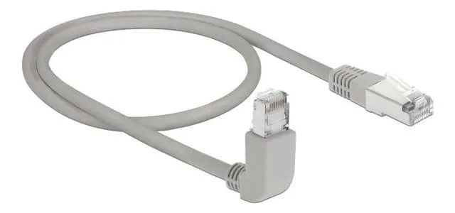 Delock Network cable RJ45 Cat.6A S/FTP upwards angled / straight 0.5 m