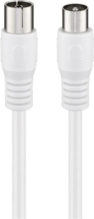 Goobay antennkabel (klass A, >85 dB), 2x skärmad, 3 m, vit