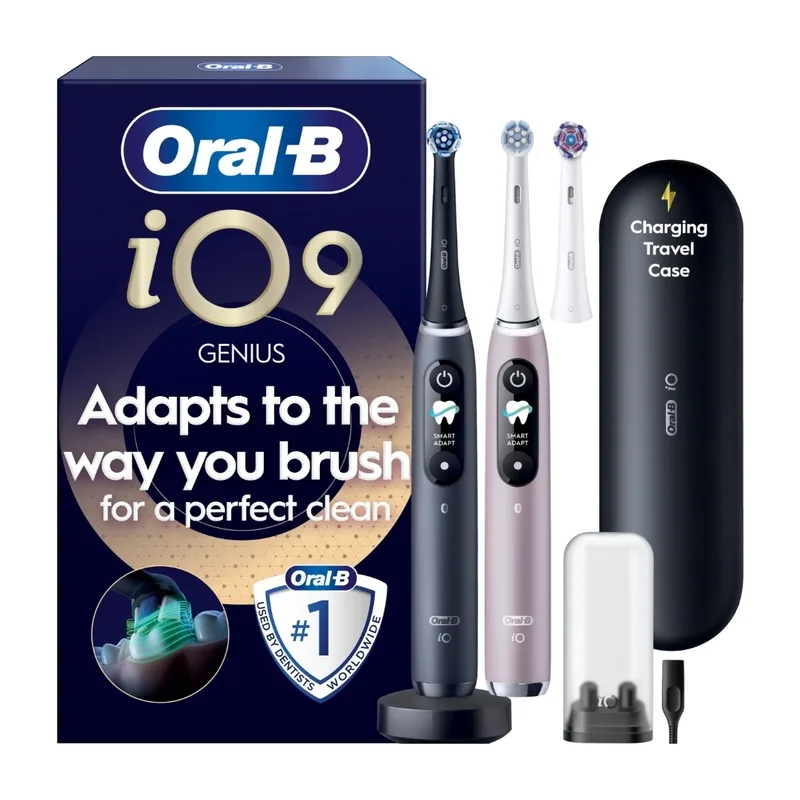 Oral-B iO9 Duo elektrisk tandborste 067997 (Black Onyx/Rose Quartz)
