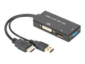 Assmann - Videokonverterare - HDMI - DVI, DisplayPort, VGA - svart