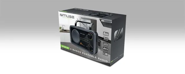 Muse 2-bands bärbar radio M-06DS Grå, AUX in
