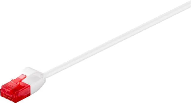 Goobay CAT 6 smal patchkabel, U/UTP, vit kopparledare (CU), 0.15 m
