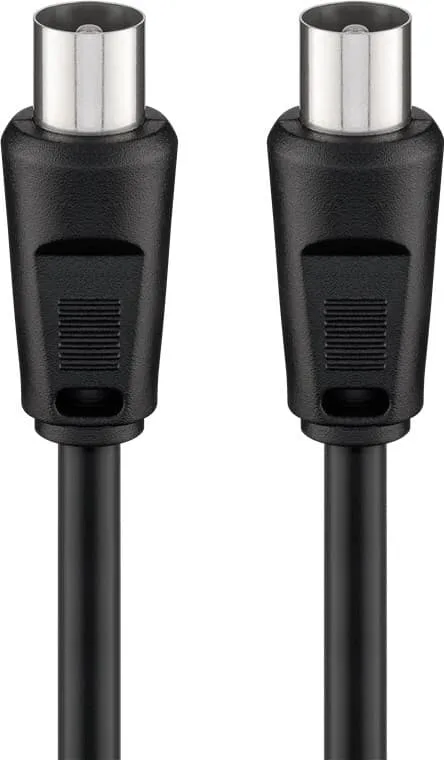 Goobay 11712 vinklad antennkabel (<70 dB), 2 x skärmad – koaxkontakt > koaxuttag 90°