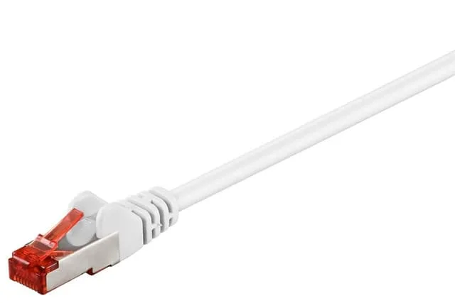 Patchkabel CAT 6, S/FTP (PiMF), vit, 1 m