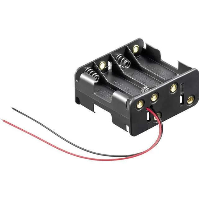Goobay 81218 Batterihållare 8x AA (R6) Kabel (L x B x