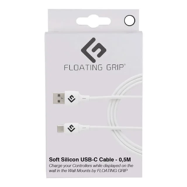 FLOATING GRIP 0,5M USB-C-kabel i silikon (vit)