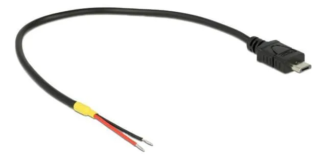 DeLOCK Cable USB 2.0 Micro-B >2xopen wires power 20 cm Raspberry Pi
